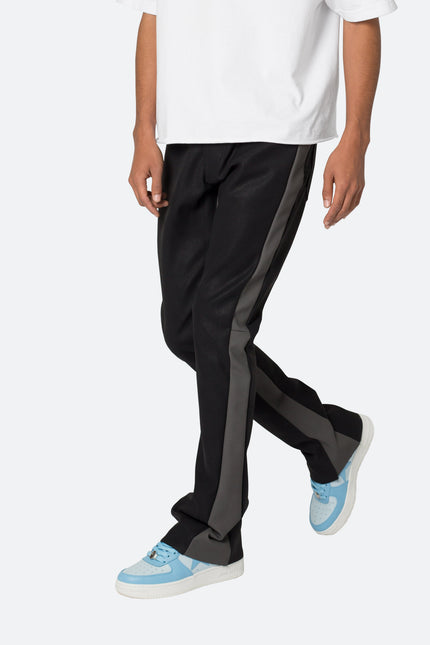 Pantalones acampanados de cuero B518 - Negro/Gris