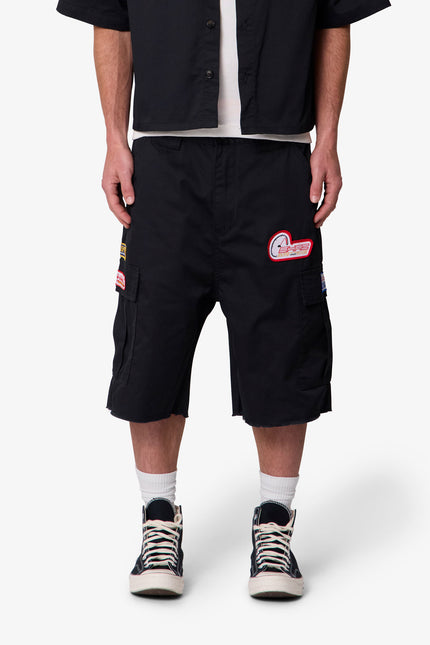 Pantalones cortos cargo holgados para el trabajo - Negro