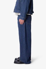Baggy Pin Striped Denim - Rinsed Indigo