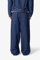 Baggy Pin Striped Denim - Rinsed Indigo