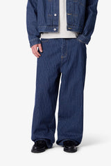 Baggy Pin Striped Denim - Rinsed Indigo