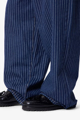 Baggy Pin Striped Denim - Rinsed Indigo