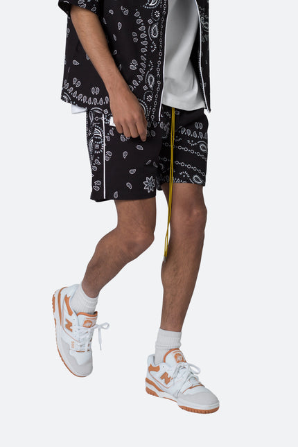 Short bandana à motifs cachemire - Noir