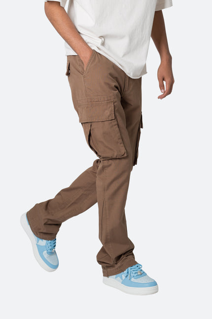 Pantalones cargo de corte recto - Chocolate
