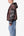 Camo Panelled Zip Up Hoodie - Brown