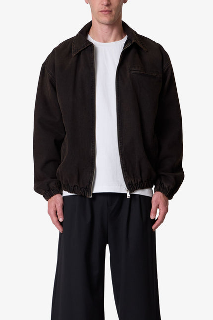Veste à col et ceinture ajustable - Noir délavé