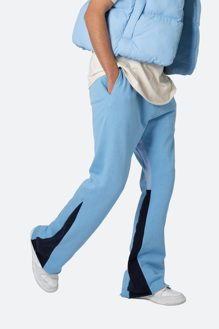 Pantalon de survêtement bootcut contrasté - Bleu clair