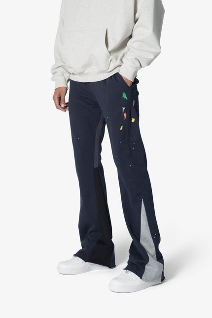 Pantalon de survêtement bootcut contrasté - Bleu marine
