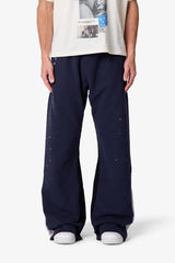 Contrast Kick Flare Sweatpants - Navy