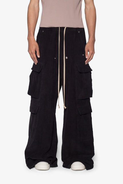 Pantalones cargo dobles de pana Rave - Negro