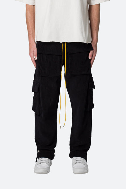 Pantalones cargo de pana Snap II - Negro
