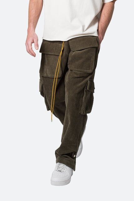 Pantalones cargo de pana Snap II - Oliva