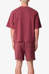Cropped Tee - Washed Maroon