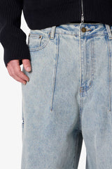 Darted Baggy Denim - Blue
