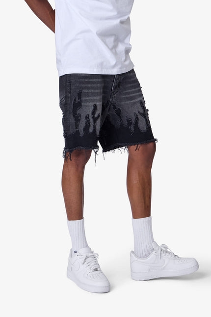 Short en jean Flame - Noir délavé