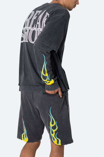 T-shirt manches longues double couche Flame - Noir