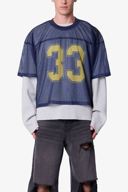Maillot de football en maille - Bleu marine