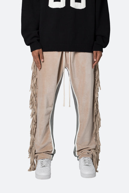 Pantalon de survêtement en velours à franges - Poussière