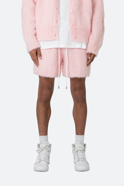 Short de survêtement duveteux - Rose