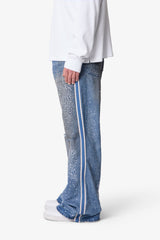 Gemmed Kick Flare Denim - Blue