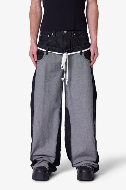 Jean délavé Inside Out Slip-off - Noir délavé