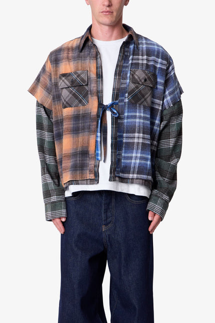 Chemise en flanelle à nœud papillon mélangé - Multicolore