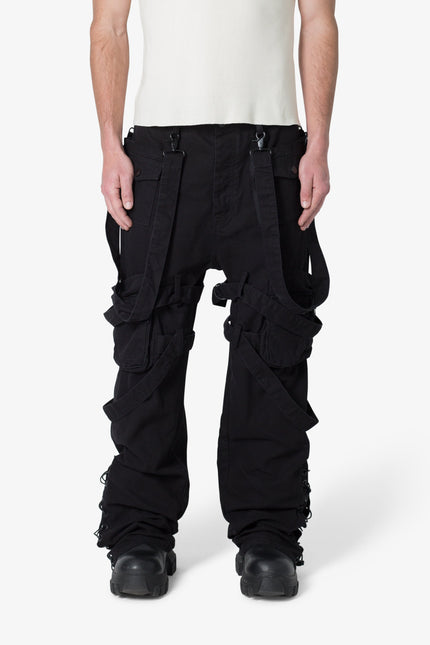 Pantalones cargo con cordones - Negro