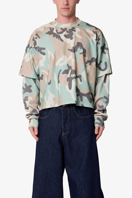 T-shirt thermique à manches longues multicouches - Camouflage