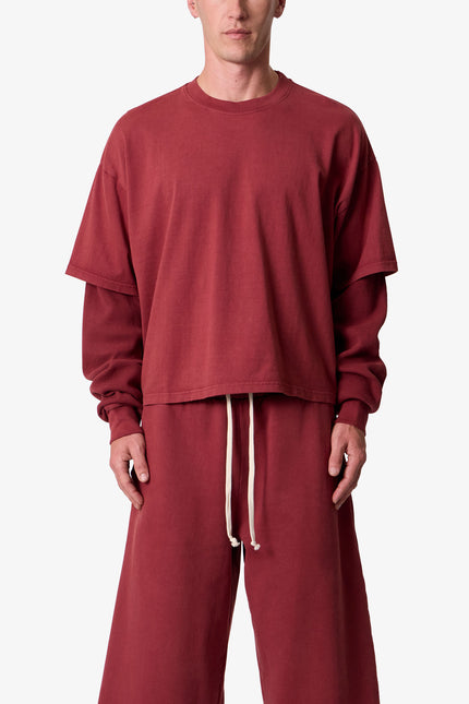 Layered Thermal L/S Tee - Maroon