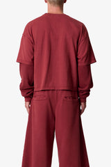 Layered Thermal L/S Tee - Maroon