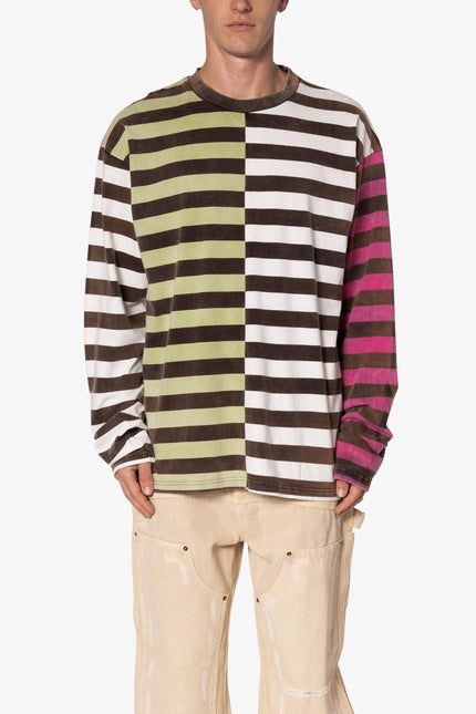 Chemise à manches longues à rayures multicolores - Multicolore
