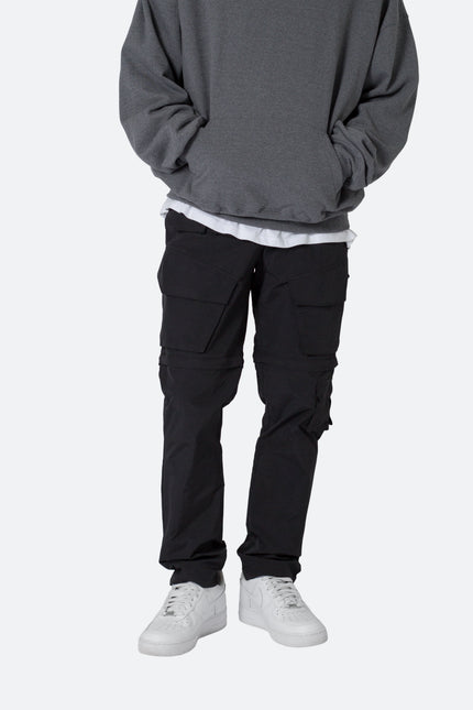 Nylon Cargo Traveler Pants - Black