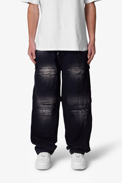 Pantalon cargo oversize - Noir délavé