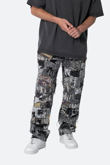 Pantalon couverture à panneaux - Noir/Blanc