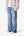Paneled Distressed Kick Flare Denim - Blue