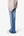 Paneled Distressed Kick Flare Denim - Blue