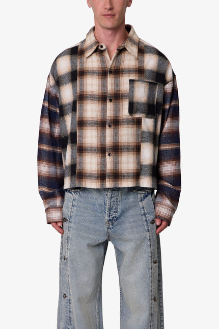 Chemise en flanelle à panneaux - Multicolore