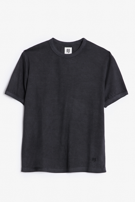 Camiseta de canalé ajustada perfecta - Negro lavado
