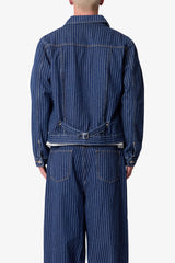 Pin Striped Denim Jacket - Rinsed Indigo
