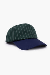 Pinstripe Snapback Hat - Green/Navy