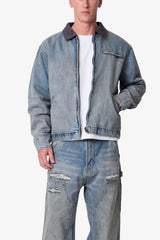 Quilted Lined Work Jacket - Vintage Blue