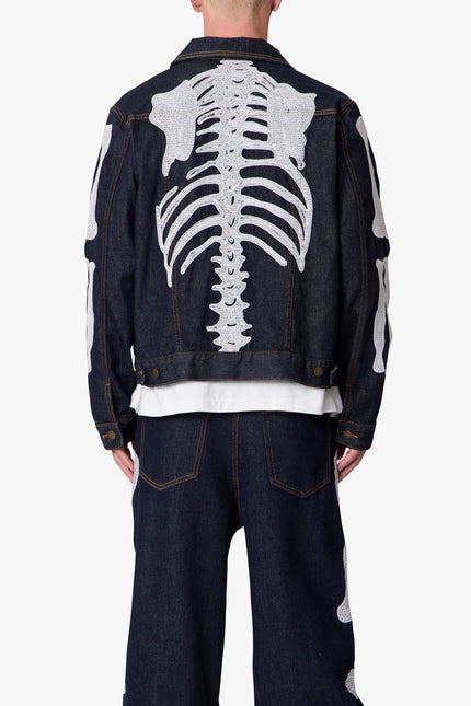Chaqueta vaquera Raw Skeleton - Índigo lavado