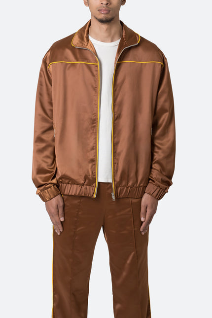 Chaqueta deportiva de satén - Marrón