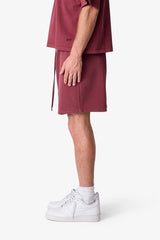 Short Sweatshorts - Washed Maroon