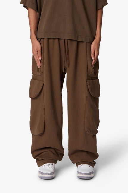 Pantalon de survêtement à poches cargo latérales - Olive