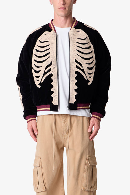Skeleton Bomber Jacket - Black