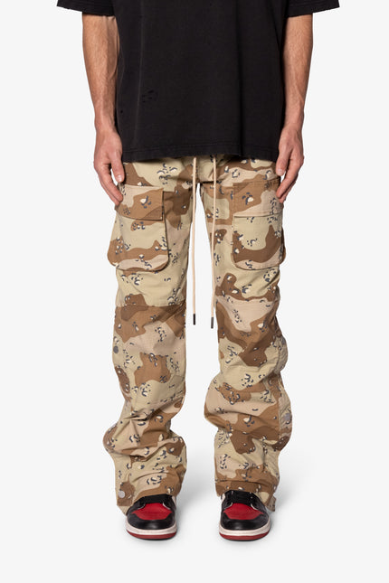 Pantalon cargo à boutons-pression - Camouflage désert