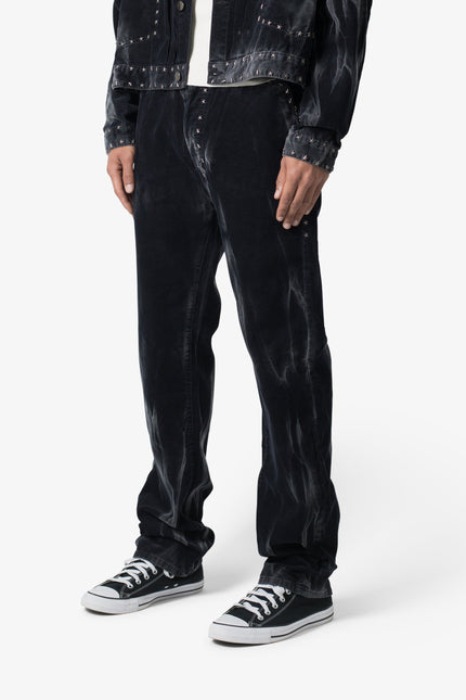 Pantalones con tachuelas de estrellas - Negro lavado