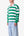 Striped Layered L/S Polo Shirt - Green/White