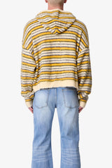 Striped Mohair Zip-Up Hoodie - Yellow